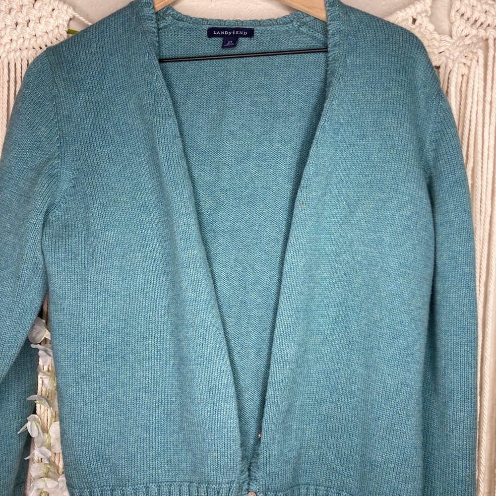 Soft blue lands ends cardigan